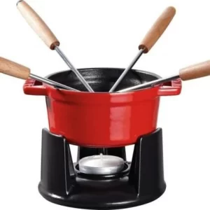 Staub Schoko Fondueset Aus Gusseisen In Kirschrot 6