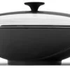 Le Creuset Wok Aus Gusseisen Mit Glasdeckel In Schwarz 5